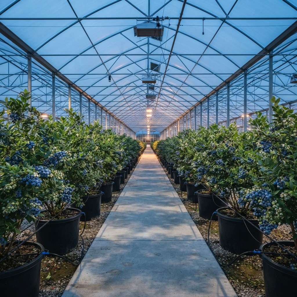 Commercial greenhouse production of blueberry