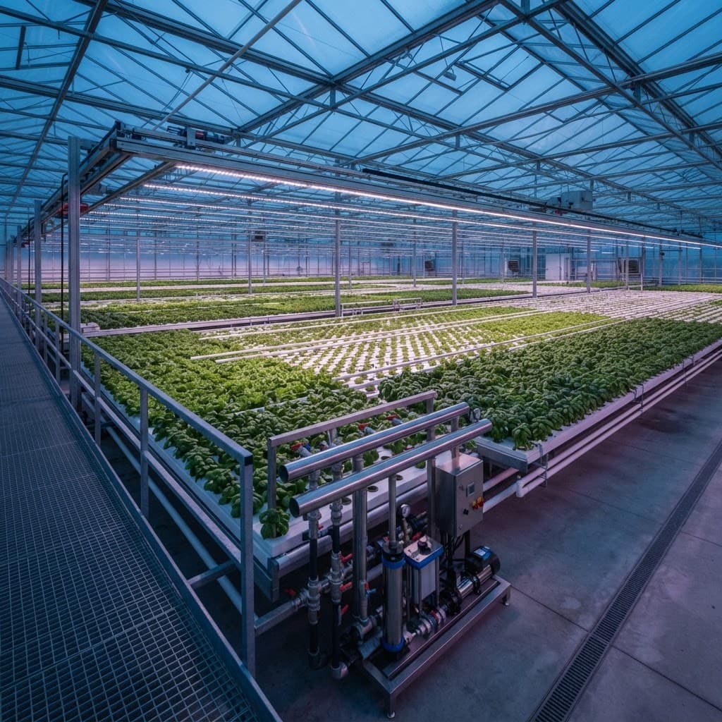 Hydroponic Greenhouse System structure used for commercial horticulture production